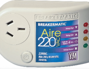 PIN220-YM0EST AIRE 220 YM - Protector electrónico enchufable para Aire Acondicionado convencional y Equipo de Refrigeración,  voltajes de corte ajustables, con botón de encendido, 220V 20A NEMA 10-20 (Edición Español)