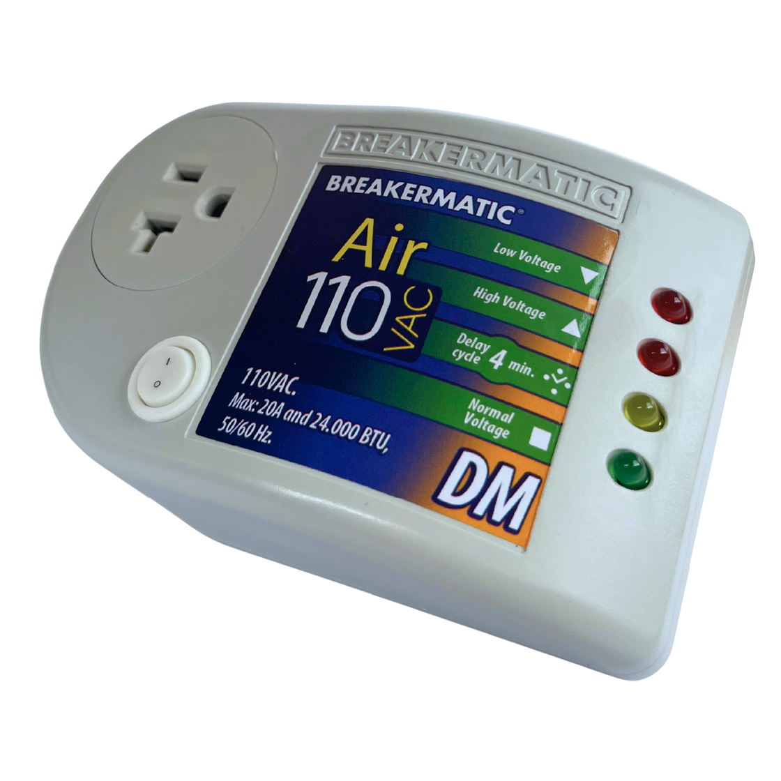 PIN110-DM0ING Air 110 DM - Protector Electrónico enchufable para Aires Acondicionados y Equipos de Refrigeración con Voltaje Ajustable y suiche ON-OFF 120V 20A NEMA5-20 (Edición Inglés)